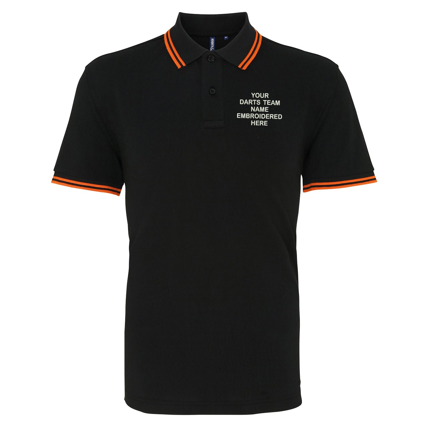 Personalised Darts Team Embroidered Tipped Polo Shirt