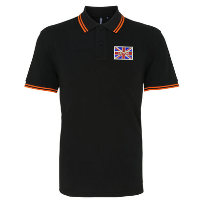 Luton Coloured Union Jack Embroidered Tipped Polo Shirt