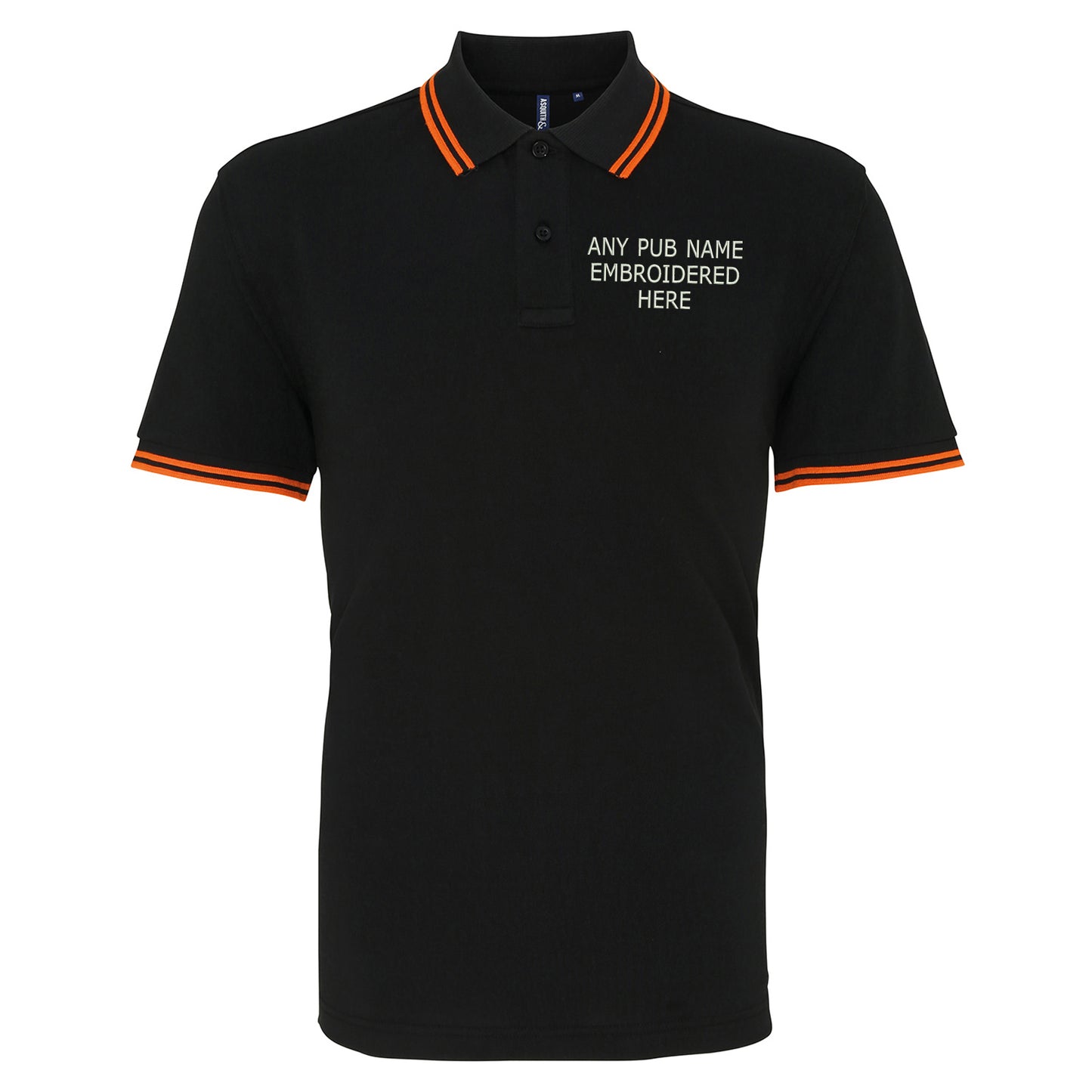 Personalised Embroidered Pub Embroidered Tipped Polo Shirt