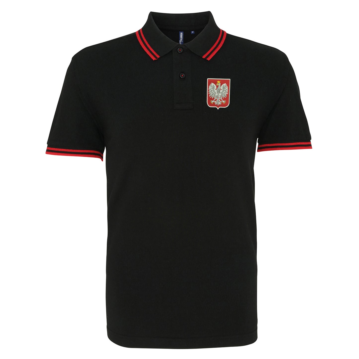 Retro Poland Embroidered Tipped Polo Shirt