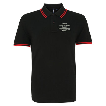 Personalised Darts Team Embroidered Tipped Polo Shirt