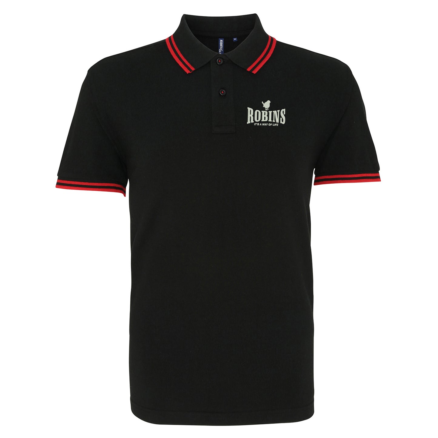 Robins It's a Way of Life Embroidered Tipped Polo Shirt