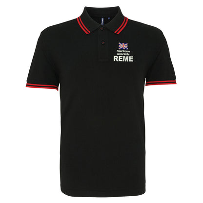 Proud to Have Served in The REME Embroidered Tipped Polo Shirt