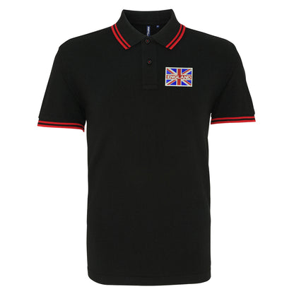 England Coloured Union Jack Embroidered Tipped Polo Shirt