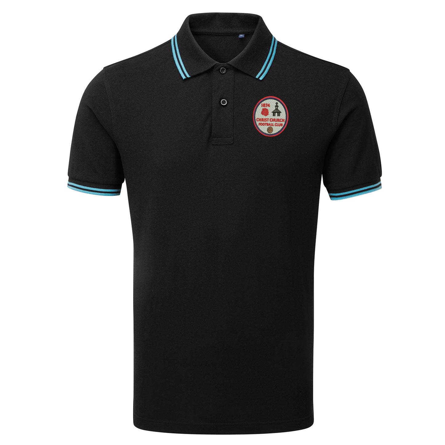 Retro Christ Church FC Embroidered Tipped Polo Shirt