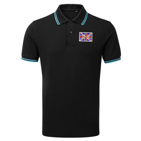 Luton Coloured Union Jack Embroidered Tipped Polo Shirt