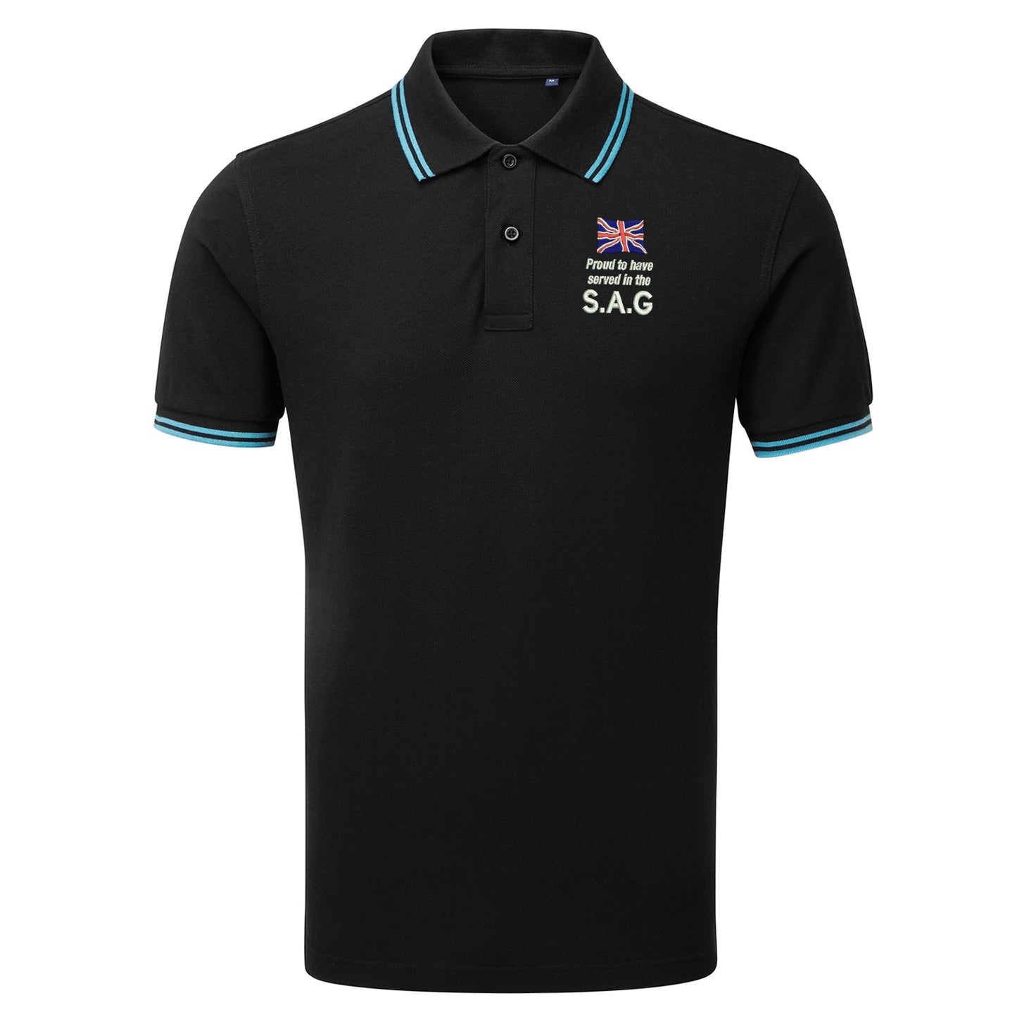 Proud to Have Served in The SAG Embroidered Tipped Polo Shirt