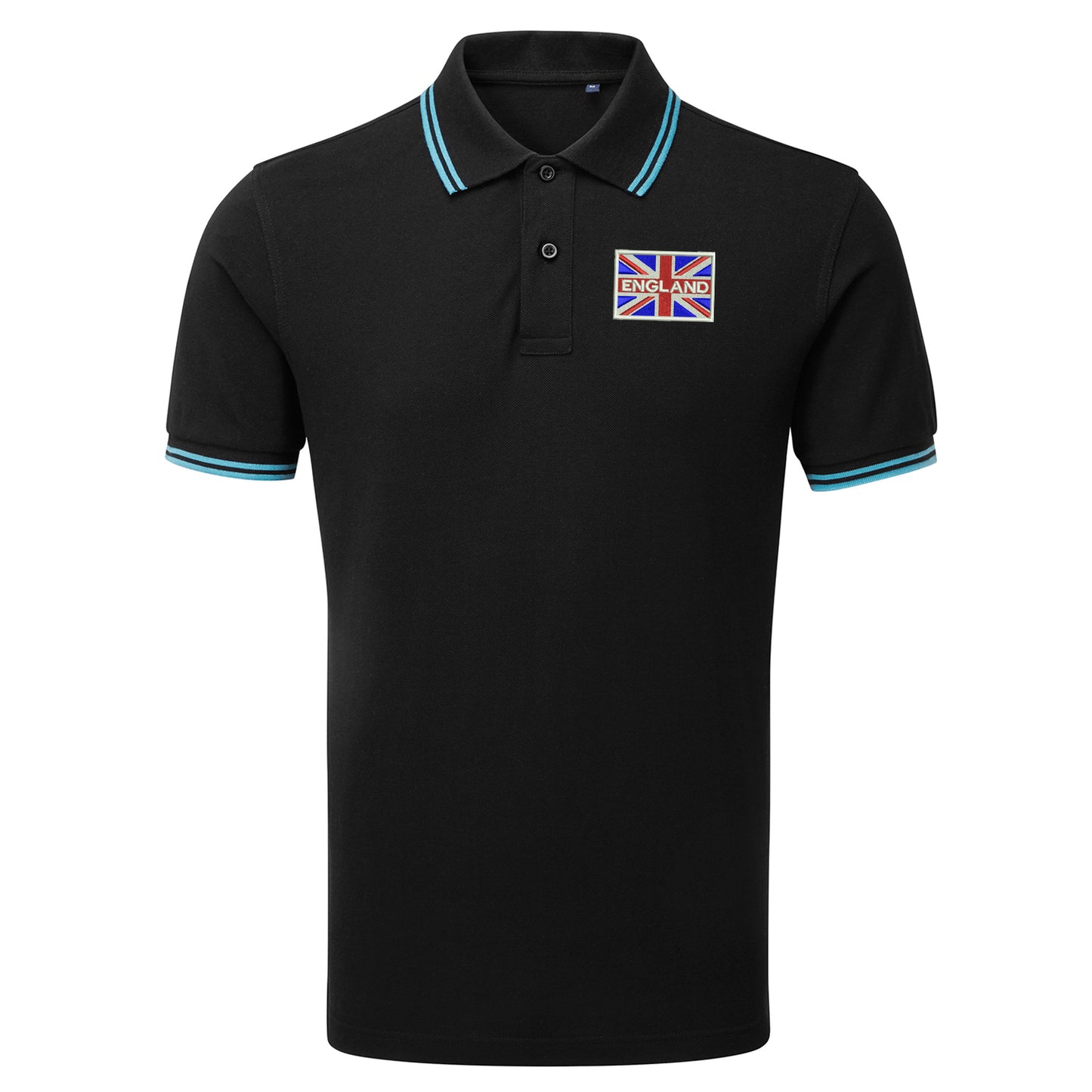 England Coloured Union Jack Embroidered Tipped Polo Shirt