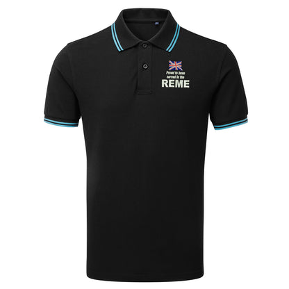 Proud to Have Served in The REME Embroidered Tipped Polo Shirt