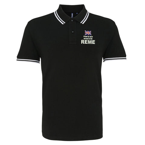 Proud to Have Served in The REME Embroidered Tipped Polo Shirt