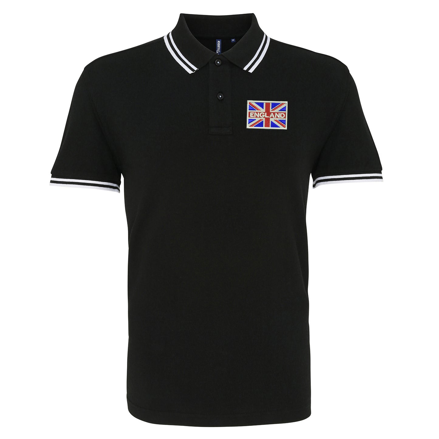 England Coloured Union Jack Embroidered Tipped Polo Shirt