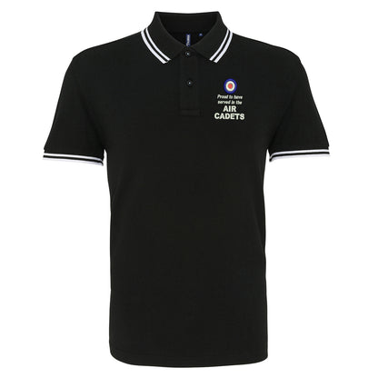 Proud to Have Served in The Air Cadets Embroidered Tipped Polo Shirt