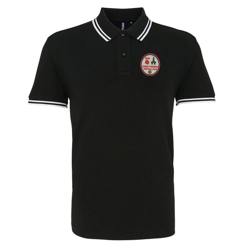 Retro Christ Church FC Embroidered Tipped Polo Shirt