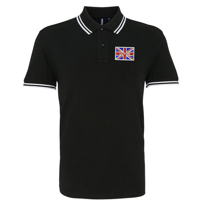 Luton Coloured Union Jack Embroidered Tipped Polo Shirt