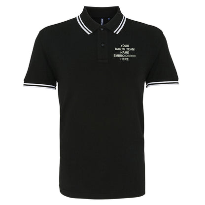 Personalised Darts Team Embroidered Tipped Polo Shirt