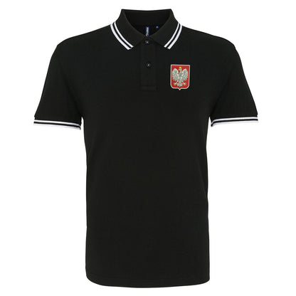 Retro Poland Embroidered Tipped Polo Shirt