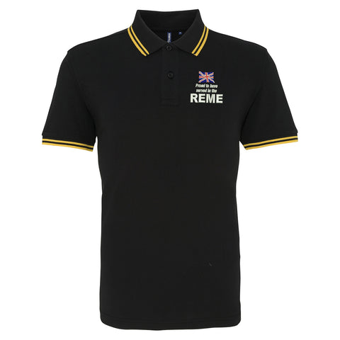 Proud to Have Served in The REME Embroidered Tipped Polo Shirt