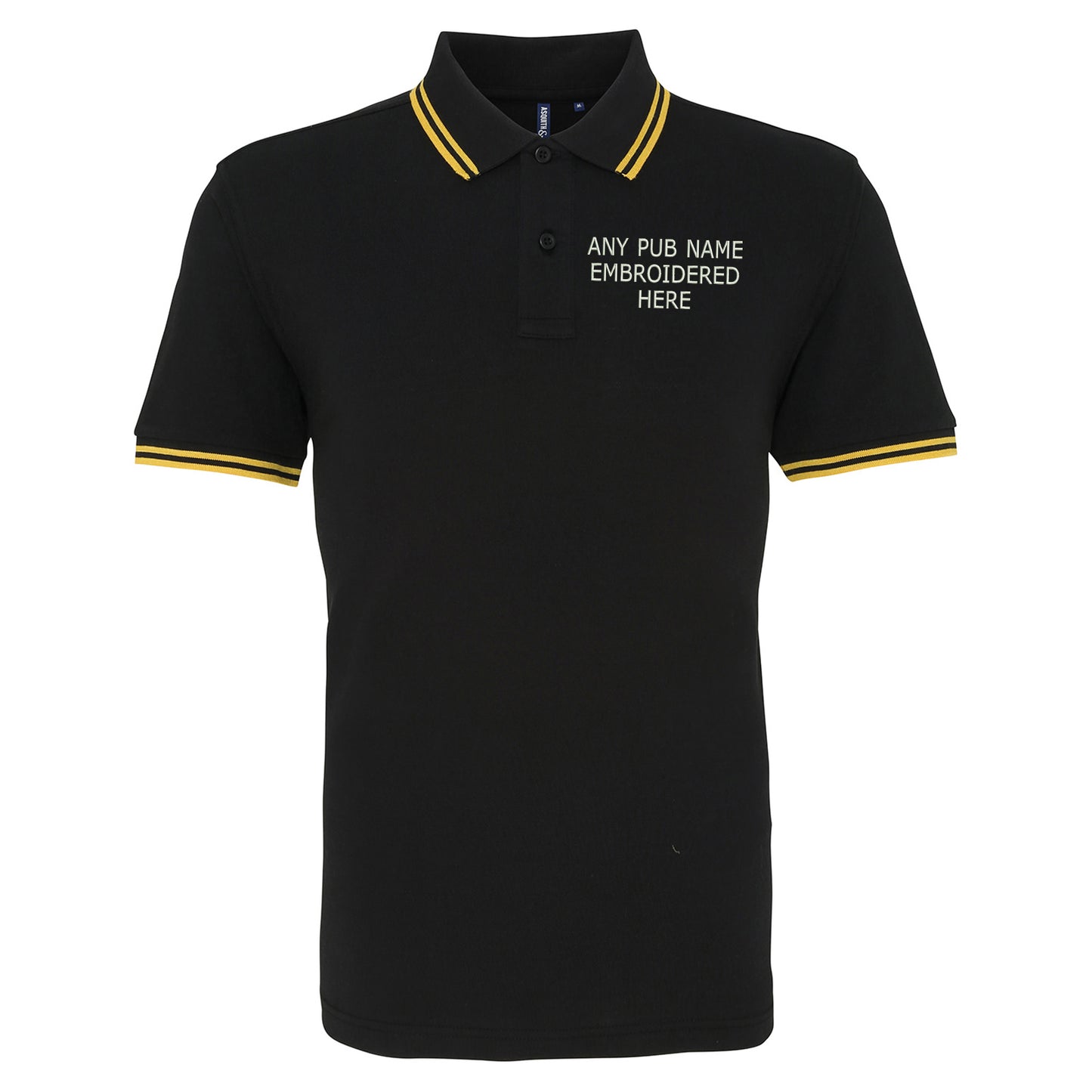 Personalised Embroidered Pub Embroidered Tipped Polo Shirt