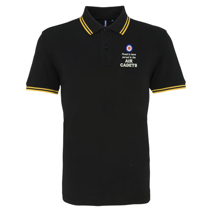 Proud to Have Served in The Air Cadets Embroidered Tipped Polo Shirt