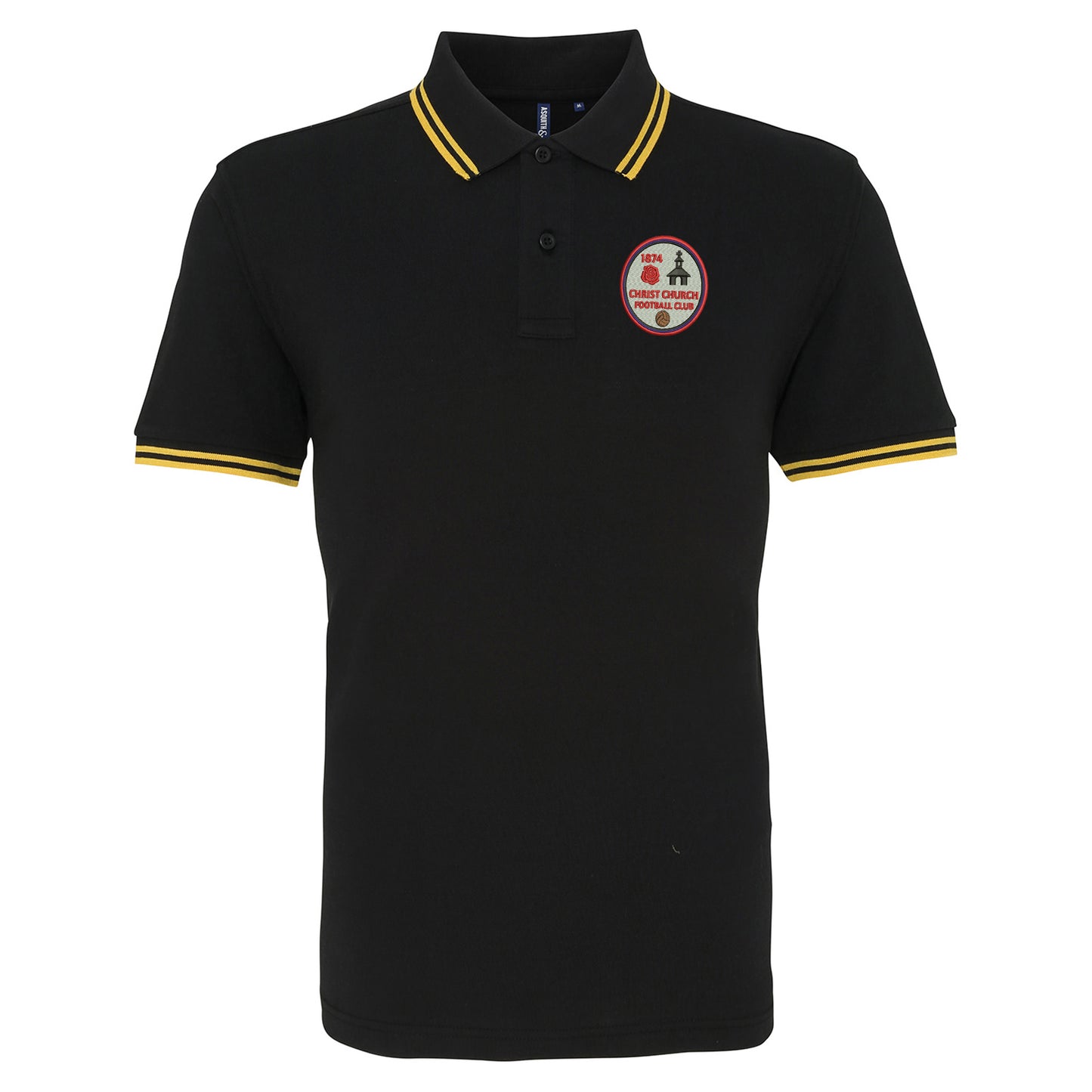 Retro Christ Church FC Embroidered Tipped Polo Shirt