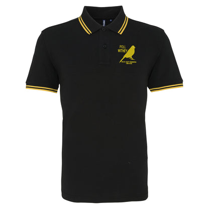 Retro Norwich Milk Cup Winners 1984-85 Embroidered Tipped Polo Shirt