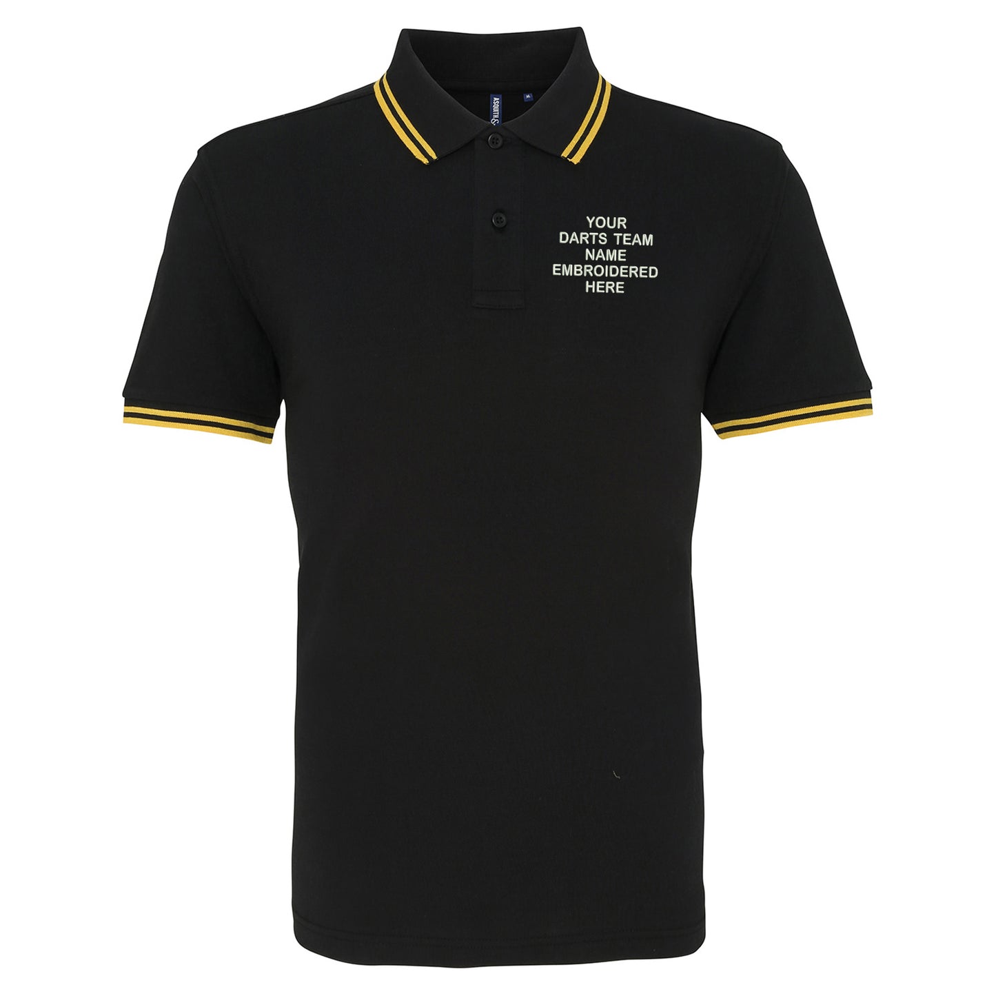 Personalised Darts Team Embroidered Tipped Polo Shirt