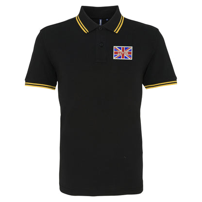 Luton Coloured Union Jack Embroidered Tipped Polo Shirt