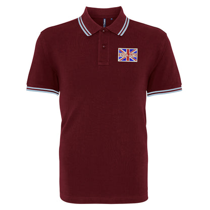 England Coloured Union Jack Embroidered Tipped Polo Shirt