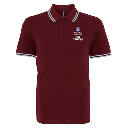 Proud to Have Served in The Air Cadets Embroidered Tipped Polo Shirt