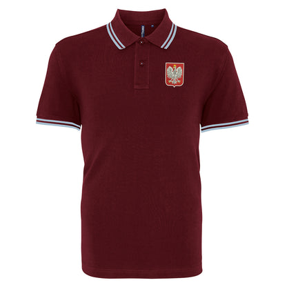 Retro Poland Embroidered Tipped Polo Shirt