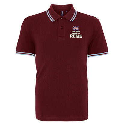 Proud to Have Served in The REME Embroidered Tipped Polo Shirt