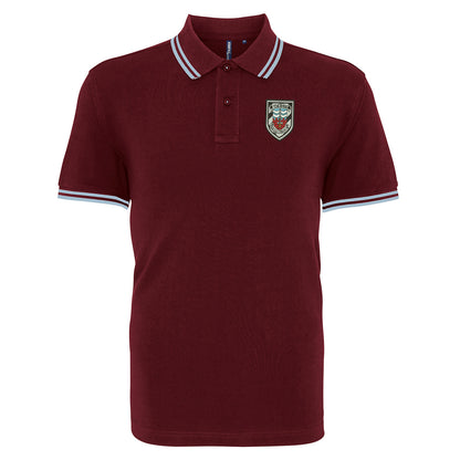 Retro Bath City Embroidered Tipped Polo Shirt