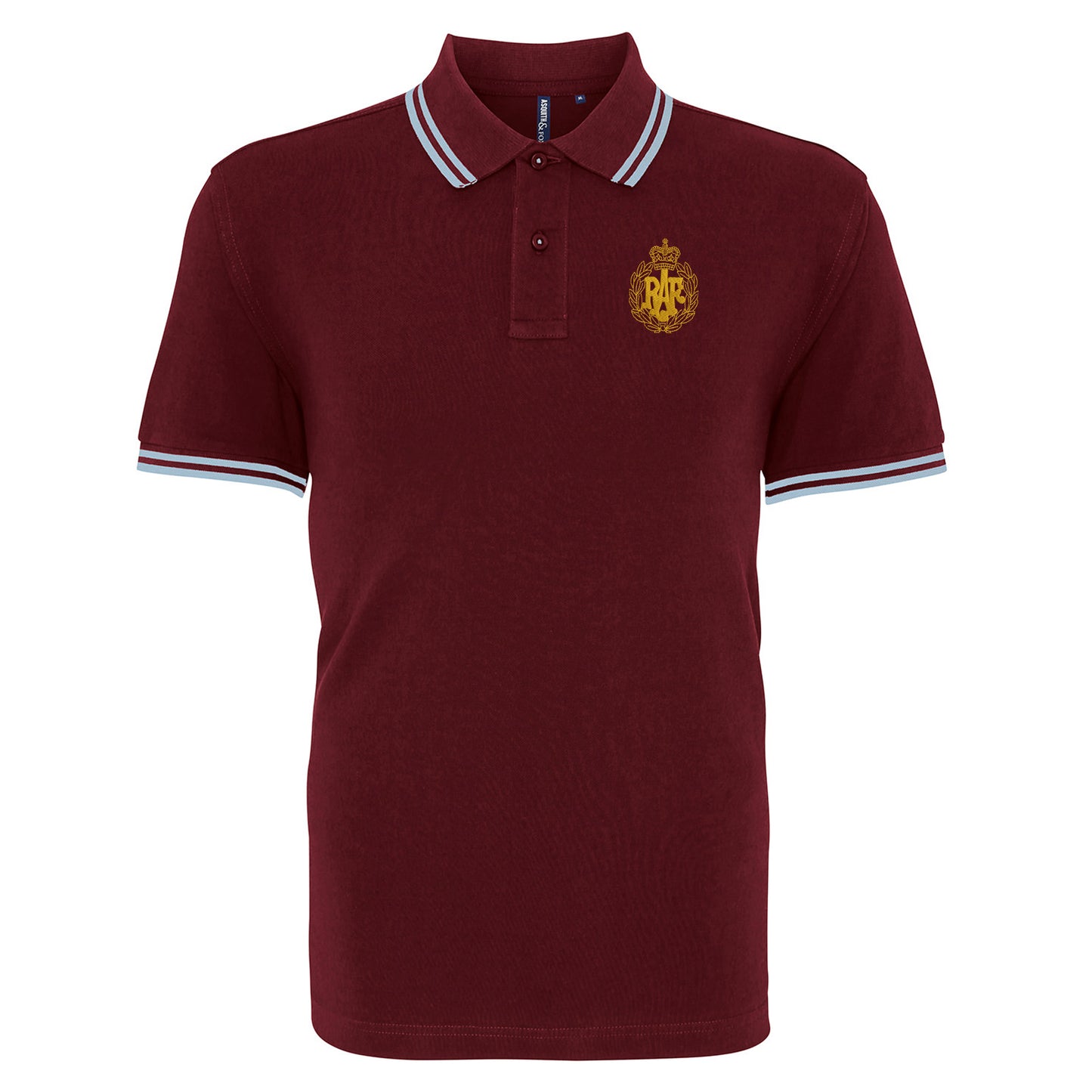 RAF Cap Badge  Embroidered Tipped Polo Shirt