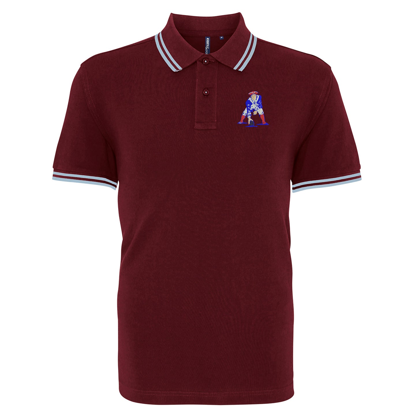 Retro New England Patriots 1972 Embroidered Tipped Polo Shirt