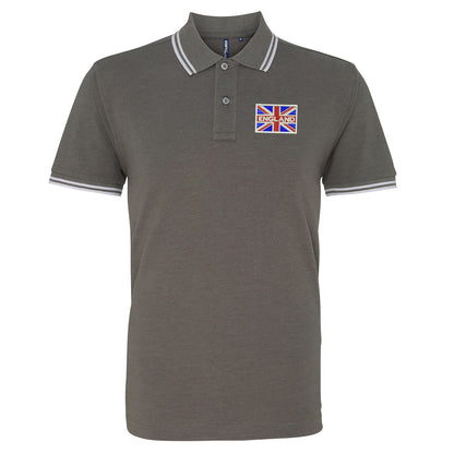 England Coloured Union Jack Embroidered Tipped Polo Shirt