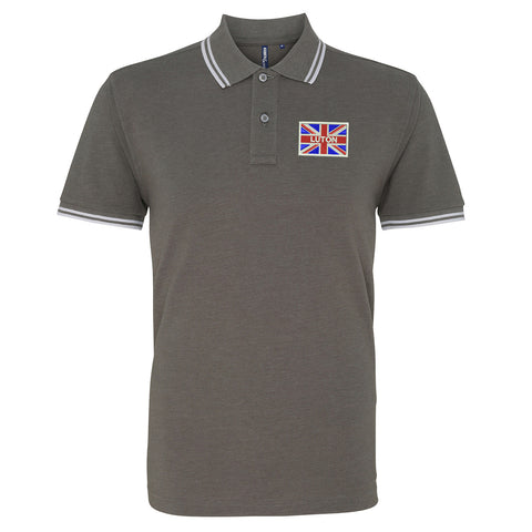 Luton Coloured Union Jack Embroidered Tipped Polo Shirt