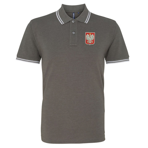 Retro Poland Embroidered Tipped Polo Shirt