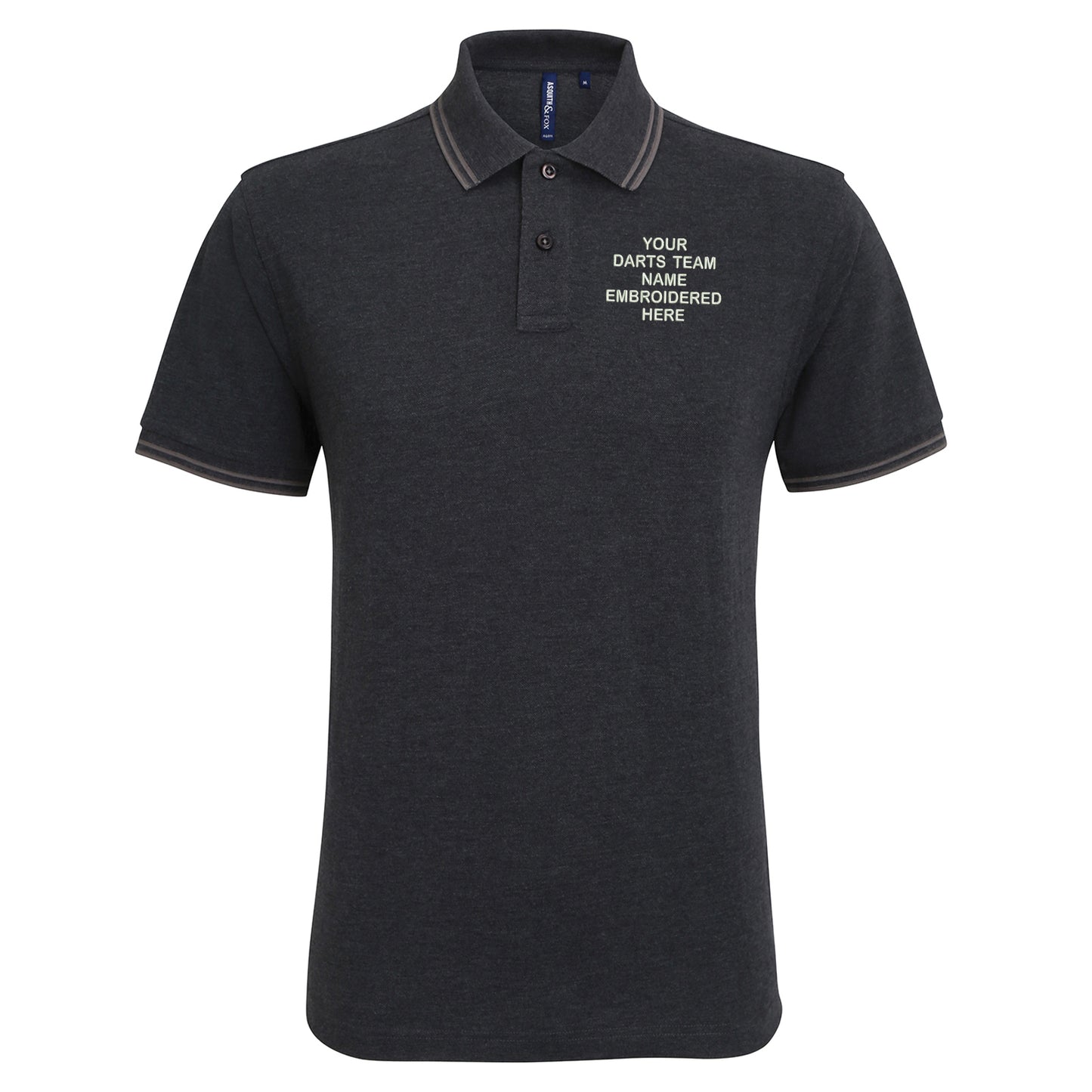 Personalised Darts Team Embroidered Tipped Polo Shirt