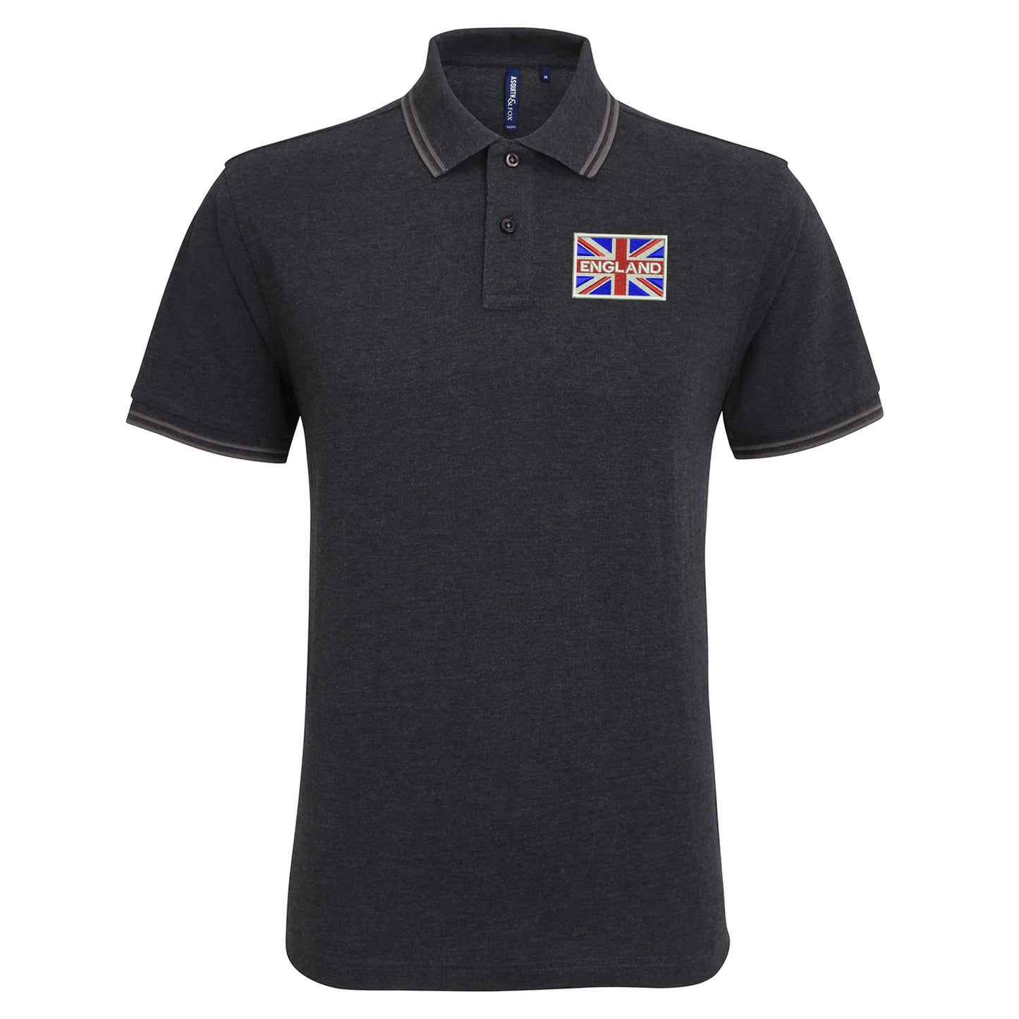 England Coloured Union Jack Embroidered Tipped Polo Shirt