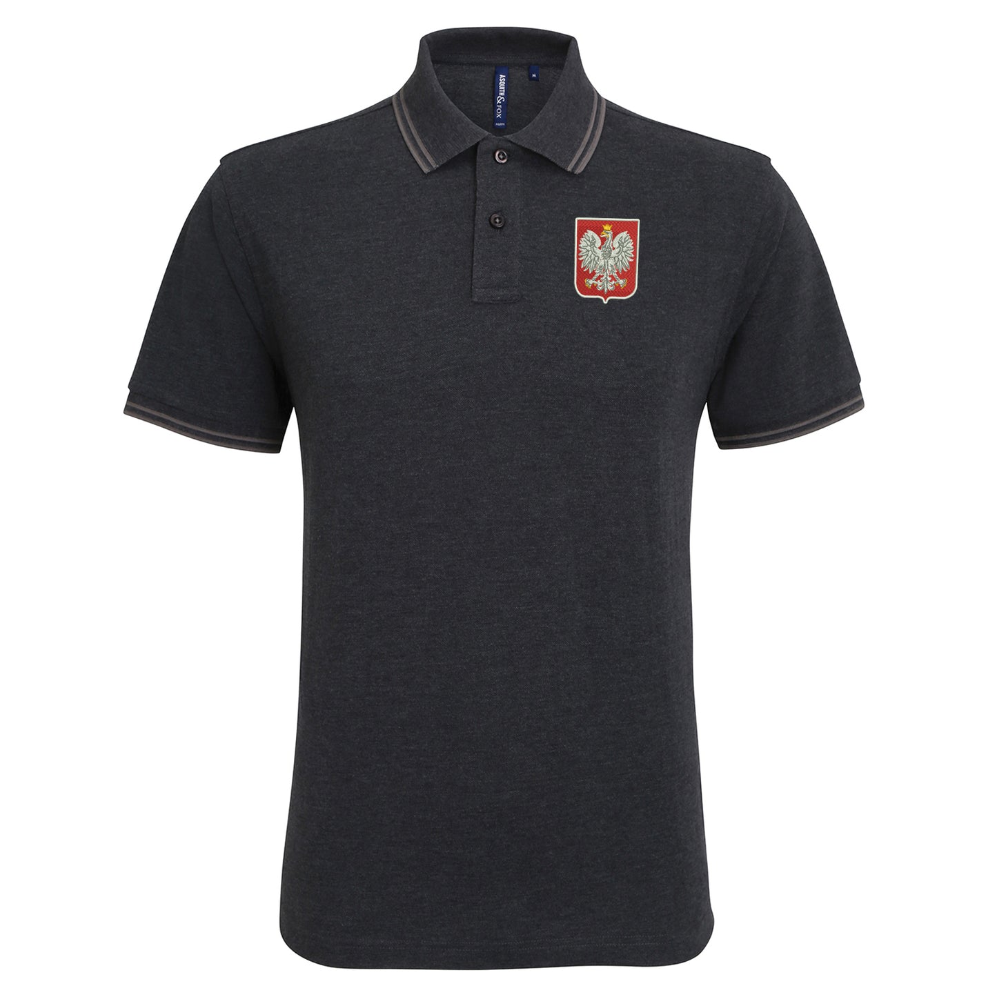 Retro Poland Embroidered Tipped Polo Shirt