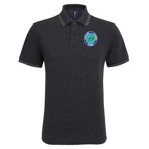 Falkland Islands Veteran Embroidered Tipped Polo Shirt