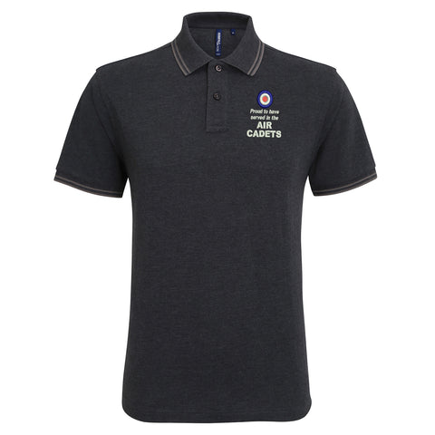 Proud to Have Served in The Air Cadets Embroidered Tipped Polo Shirt