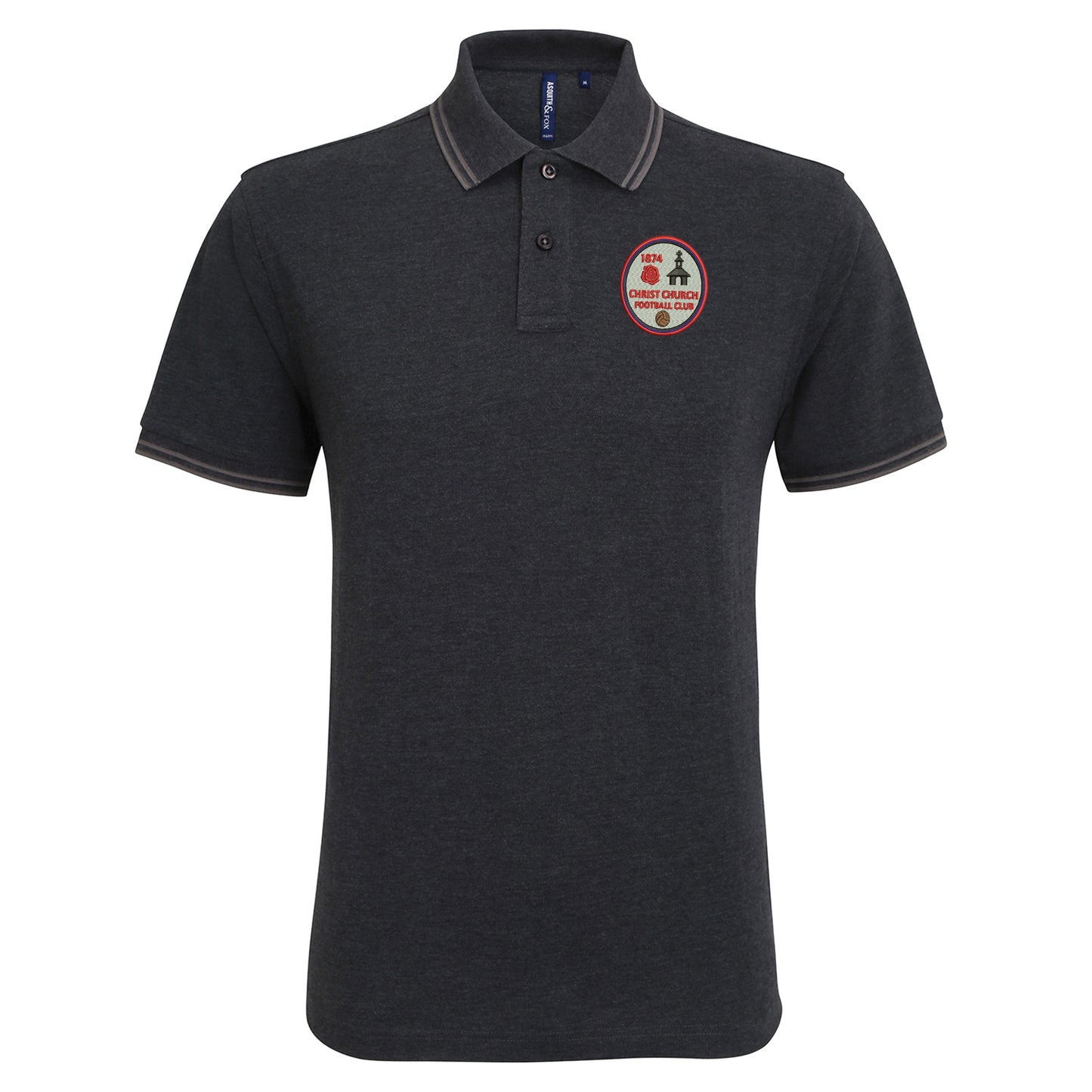 Retro Christ Church FC Embroidered Tipped Polo Shirt