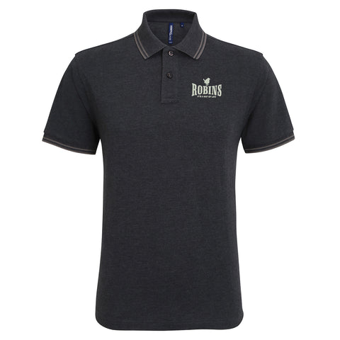 Robins It's a Way of Life Embroidered Tipped Polo Shirt