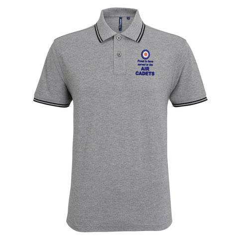 Proud to Have Served in The Air Cadets Embroidered Tipped Polo Shirt