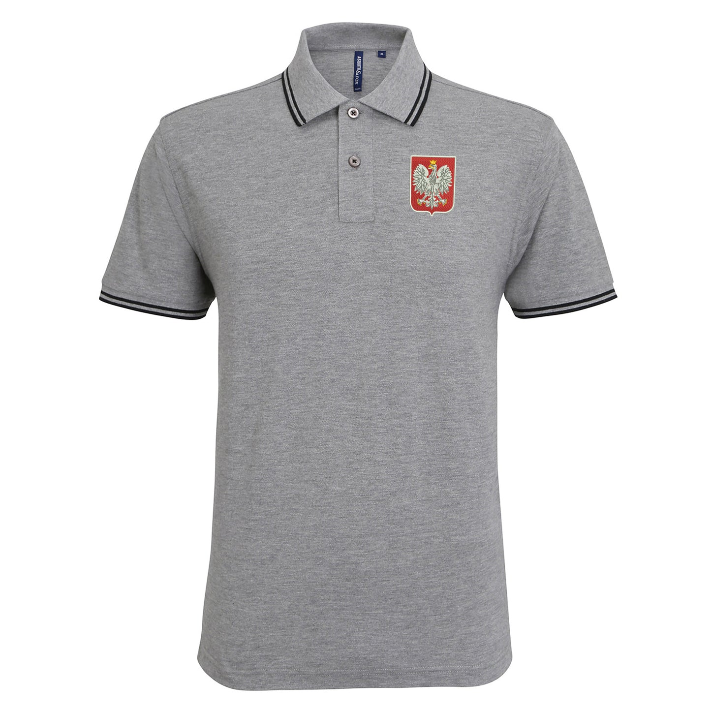 Retro Poland Embroidered Tipped Polo Shirt