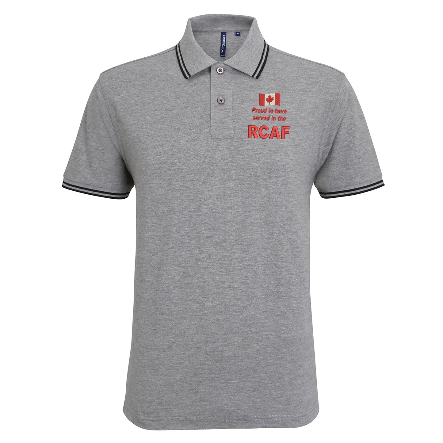 Proud to Have Served in The RCAF Embroidered Tipped Polo Shirt