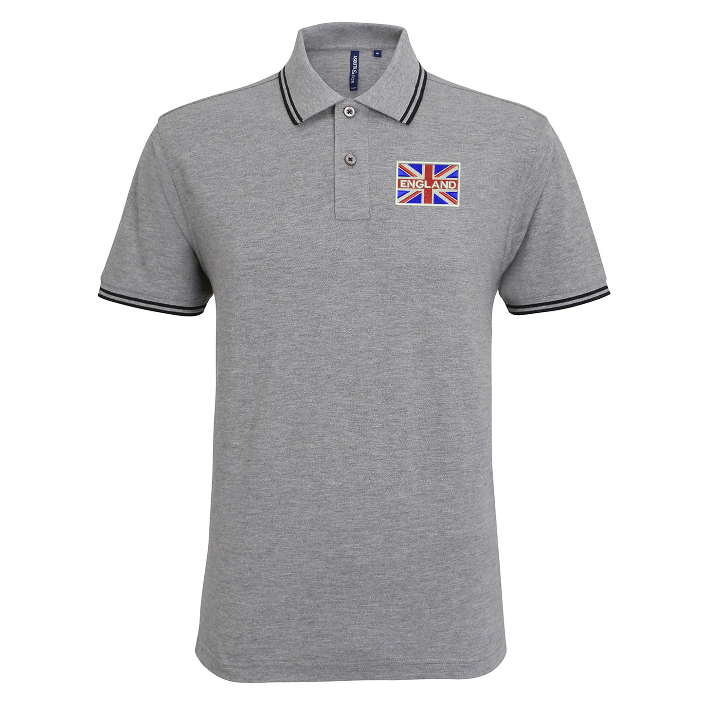 England Coloured Union Jack Embroidered Tipped Polo Shirt