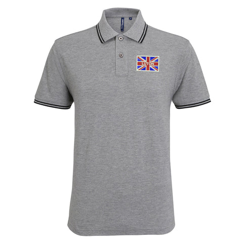 Luton Coloured Union Jack Embroidered Tipped Polo Shirt