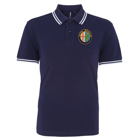 Embroidered Alfa Romeo Logo Golden Polo Shirt UK